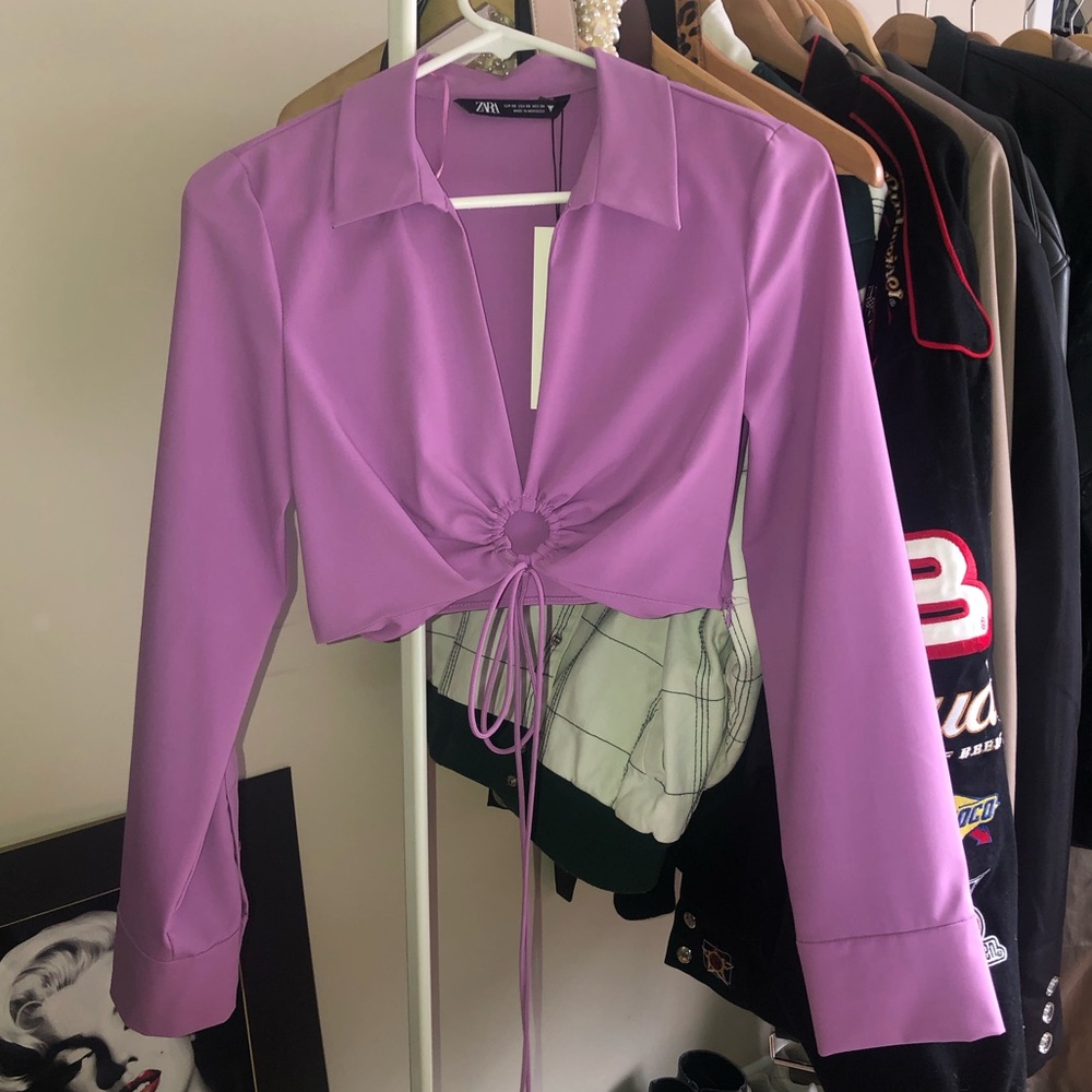 Pink Zara cropped top